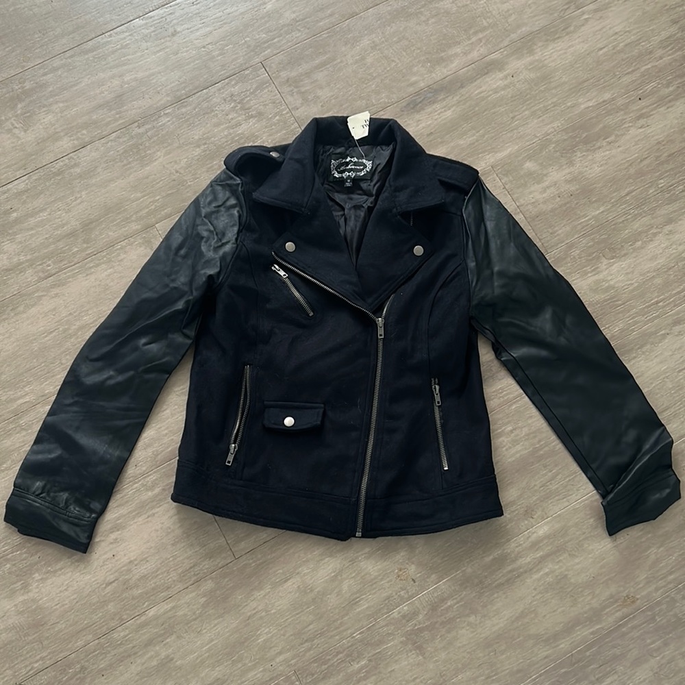 NWT Faux Leather Moto Jacket